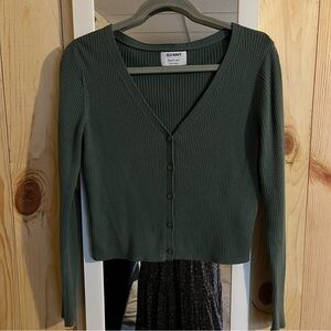 Old Navy Spring Green Crop Length Button Front Cardigan
